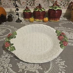 Vintage Italian Mojolica Hand Painted Ceramic Fruit Bowl